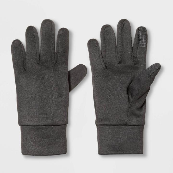 Men's Solid Tech Stretch Run Gloves With Easy Touch - C9 Champion Black L/xl, Men's, Size: