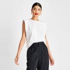 Women's Sleeveless Cut-out Back Knit T-shirt - Future Collective With Kahlana Barfield Brown White Xxs