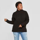 Women's Plus Size Mock Neck Pullover - Universal Thread Black