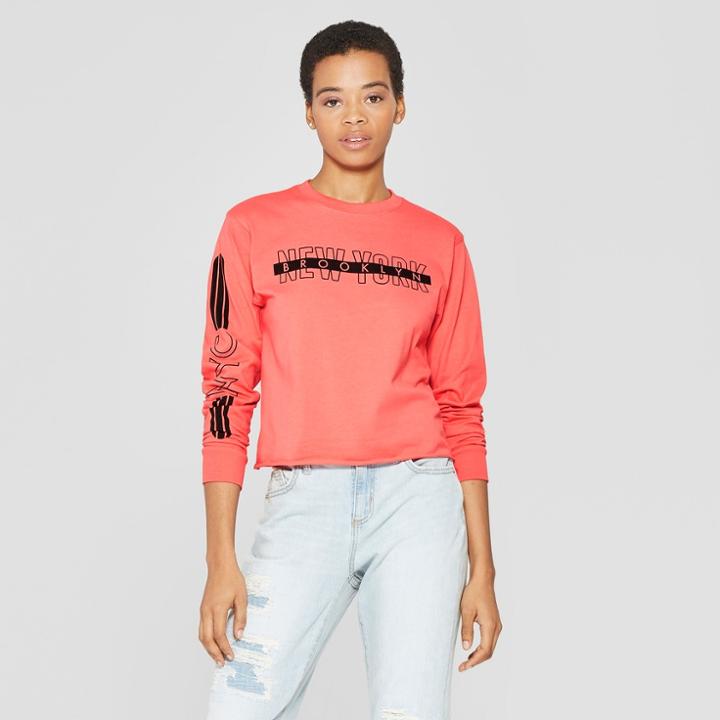 Women's Long Sleeve New York T-shirt - Mighty Fine (juniors') Red