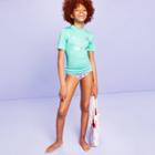 Petitegirls' Short Sleeve Magical Like A Unicorn Rash Guard - More Than Magic Pink Xs, Girl's, Blue