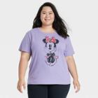 Women's Minnie Mouse Plus Size Short Sleeve Graphic T-shirt - Purple