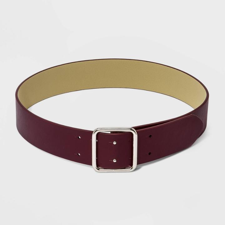 Women's Double Center Prong Belt - A New Day Burgundy