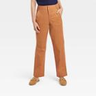 Women's Straight Leg Chino Pants - A New Day Brown