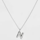 Silver Plated Cubic Zirconia 'n' Pendant Necklace - A New Day