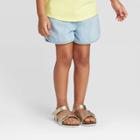 Toddler Girls' Woven Pull-on Shorts - Cat & Jack Light Blue 12m, Toddler Girl's