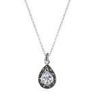Target Silver Plated Marcasite And Crystal Pendant - 19, Girl's, Silver/metallic