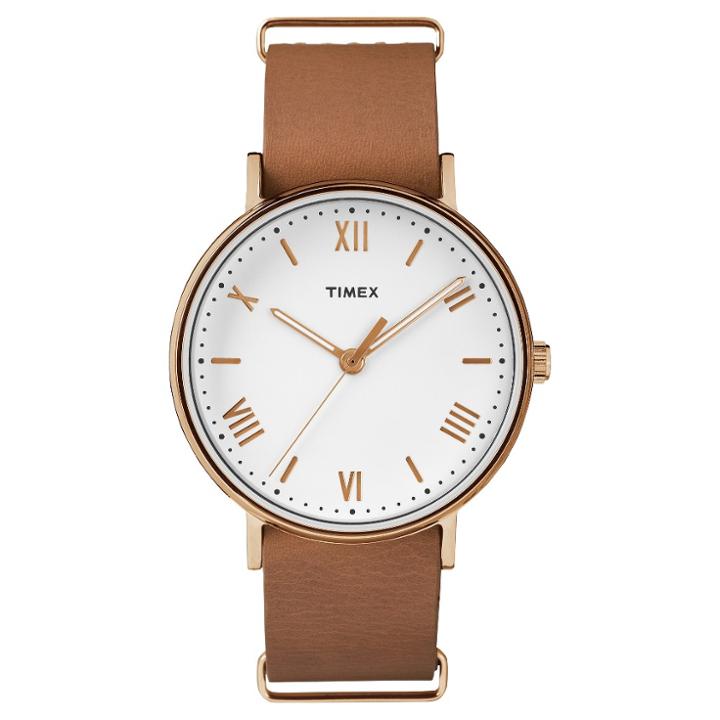 Women's Timex Watch With Leather Strap - Rose Gold/tan