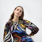 Women's Zebra Print Long Sleeve Dress - Who What Wear Neon