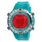 Trax Digital Rubber Chronograph Multifunction Watch - Turquoise, Women's
