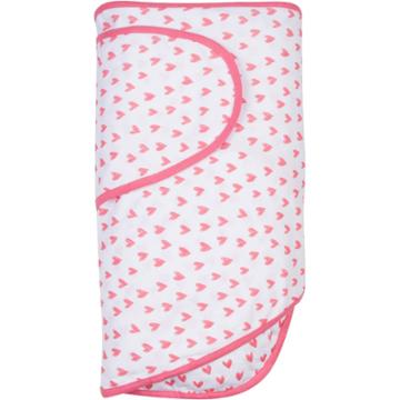 Miracle Blanket Swaddle Wrap - Hearts Coral, Hearts Pink