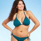 Women's Reversible Triangle Bikini Top - Kona Sol Teal & Mint D/dd Cup, Green/blue