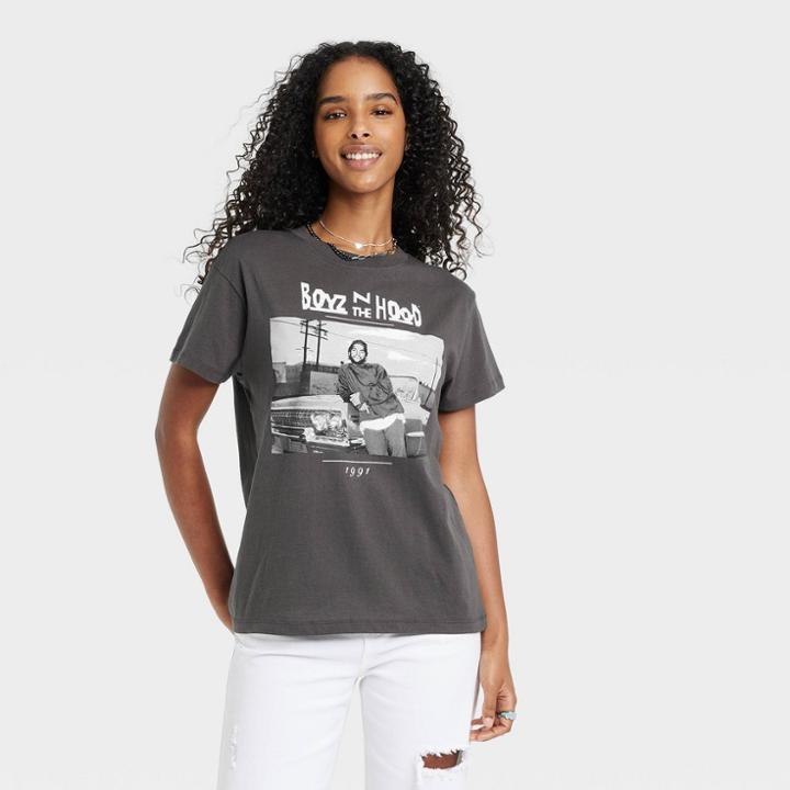 Women's Boyz N The Hood Short Sleeve Graphic T-shirt - Charcoal Gray