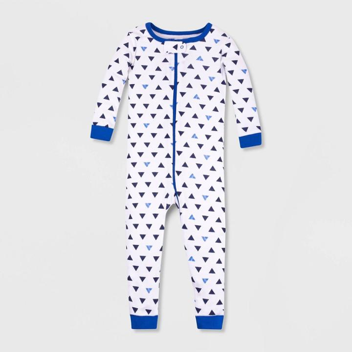 Lamaze Toddler Boys' Organic Cotton Snug Fit Pajama Romper - White/blue