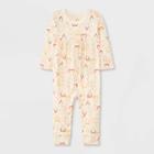 Baby Girls' Heart Jersey Long Sleeve Romper - Cat & Jack Cream Newborn, Ivory