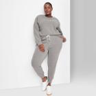 Women's Plus Size High-rise Sweatpants - Wild Fable Gray