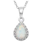 Tiara Pear-cut Opal Crown Pendant In Sterling Silver, Girl's, Opal/silver