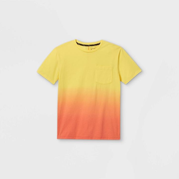 Boys' Tie-dye Short Sleeve T-shirt - Art Class Yellow/orange