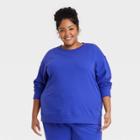 Women's Plus Size Fleece Lounge Sweatshirt - Ava & Viv Blue X