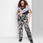 Women's Plus Size Super-high Rise Straight Jeans - Wild Fable Black Tie-dye