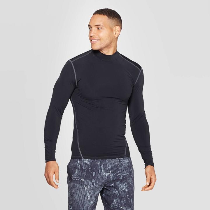 Men's Long Sleeve Compression Mock T-shirt - C9 Champion Black M, Men's,