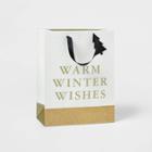 Warm Winter Wishes Gift Bag Black & Gold - Wondershop
