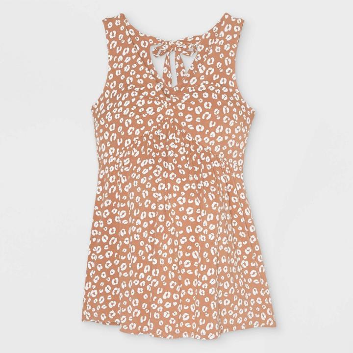 Maternity Leopard Print Sleeveless Tie Back Blouse - Isabel Maternity By Ingrid & Isabel Brown
