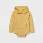 Toddler Girls' Adaptive Hooded Adjustable Long Sleeve Bodysuit - Cat & Jack Light Mustard Yellow