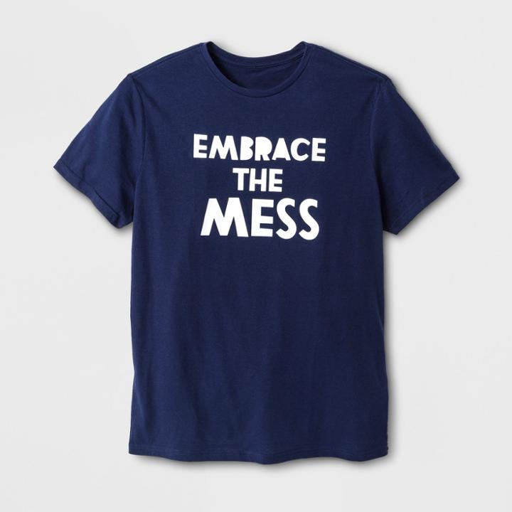 Shinsung Tongsang Men's Short Sleeve Embrace The Mess Graphic T-shirt - Navy