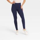 Women's High-waisted Ankle Leggings - A New Day Navy
