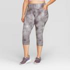 Women's Plus Size Studio Marble Print Mid-rise Capri Leggings 20 - C9 Champion Gray
