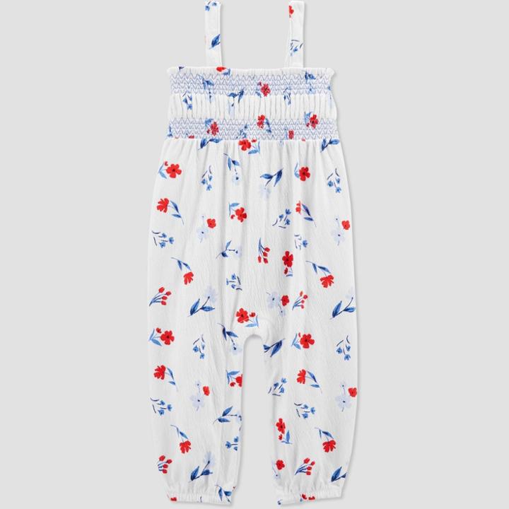Baby Girls' Floral Jumpsuit - Just One You Made By Carter's White Newborn