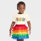 No Brand Pride Toddler Proud Short Sleeve Round Neck T-shirt - Cream
