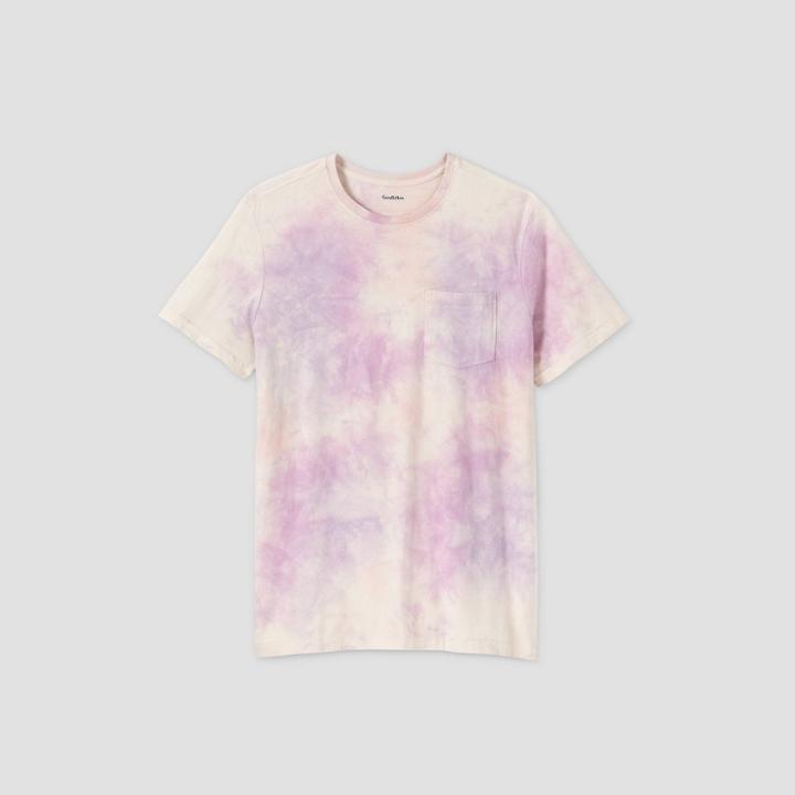 Men's Tie-dye Big & Tall Standard Fit Short Sleeve Crew Neck T-shirt - Goodfellow & Co Purple
