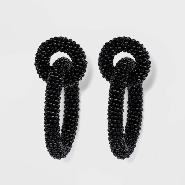 Sugarfix By Baublebar Beaded Double Hoop Earrings - Black