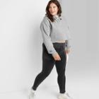 Women's Plus Size High-waisted Slim Jogger Pants - Wild Fable Dark Gray