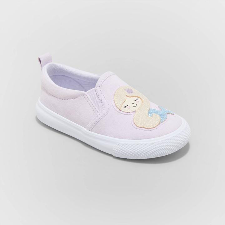 Toddler Girls' Shasta Twin Gore Slip-on Mermaid Sneakers - Cat & Jack Purple