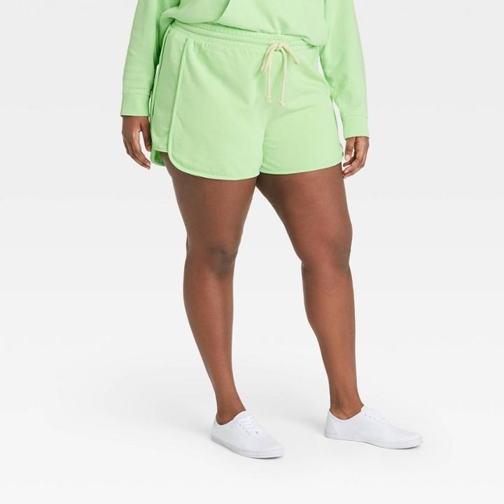Women's Plus Size Mid-rise French Terry Pull-on Shorts - Universal Thread