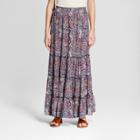 Women's Paisley Print Maxi Skirt - Knox Rose Navy
