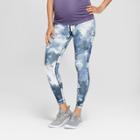 Maternity Floral Print Active Leggings With Crossover Panel - Isabel Maternity By Ingrid & Isabel Gray