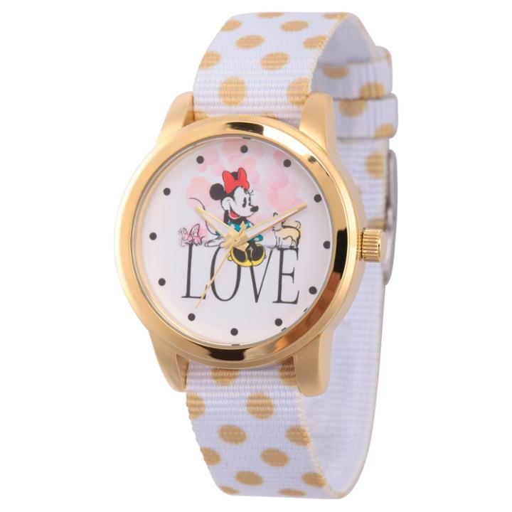 Women's Disney Minnie Mouse Gold Alloy Watch - White,
