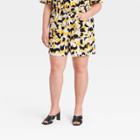 Women's Plus Size Leopard Print Drawstring Shorts - Who What Wear White