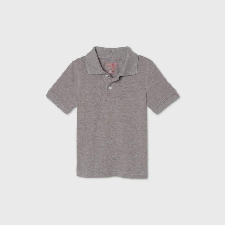 Petitetoddler Boys' Short Sleeve Stretch Pique Uniform Polo Shirt - Cat & Jack Charcoal Gray