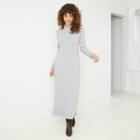 Women's Long Sleeve Rib Knit Dress - A New Day Gray