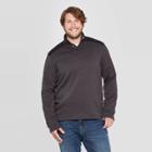 Men's Big & Tall Regular Fit 1/4 Zip Sweater Fleece Pullover - Goodfellow & Co Charcoal