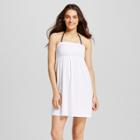 Cover 2 Cover Women's Terry Smocked Strapless Cover Up Dress White L - Cover