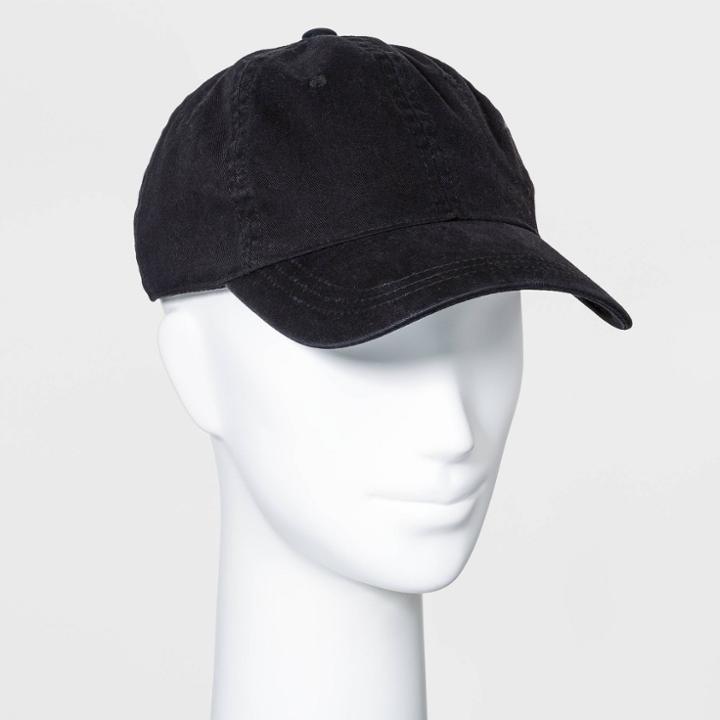 Women's Washed Canvas Baseball Hat - Wild Fable Black