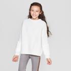 Girls' Faux Fur Cuff Pullover Sweater - Cat & Jack Almond Cream