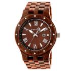 Earth Wood Men's Inyo Eco - Friendly Sustainable Wood Bracelet Watch - Red, Red Oak