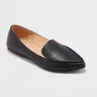 Women's Micah Wide Width Pointy Toe Loafers - A New Day Black 10w,